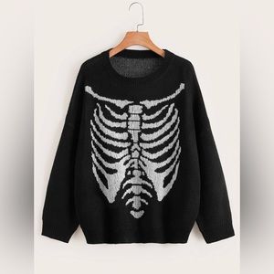 ROMWE Skeleton drop shoulder chunky oversized sweater